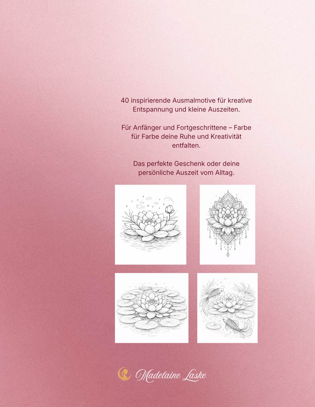 Die Kraft des Lotus Malbuch Rückseite
