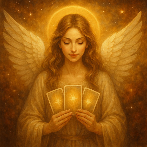 Dieses Bild symbolisiert den Engelgruß – eine liebevolle Botschaft aus der geistigen Welt in Verbindung mit Kartenlegen. Warme Töne, spirituelle Harmonie und die Einladung zu einem kostenlosen 15-minütigen Gespräch mit Madeleine, bei dem drei Engelkarten gezogen und gedeutet werden. Ideal für alle, die Klarheit, Zuversicht und Inspiration suchen.